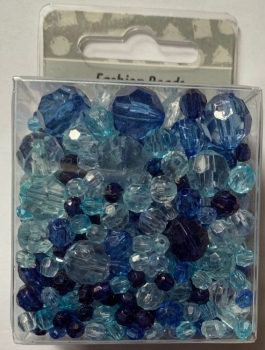 Facettenperlen-Mix blau